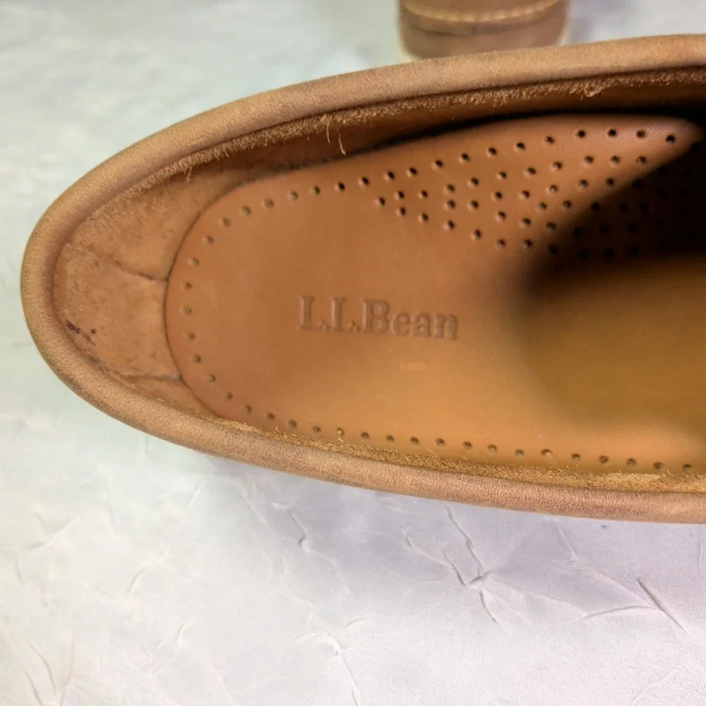 LL BEAN Casco Bay Shoes Mens Size 7D Loafers Moccasin Boat Moc Toe Preppy Brown